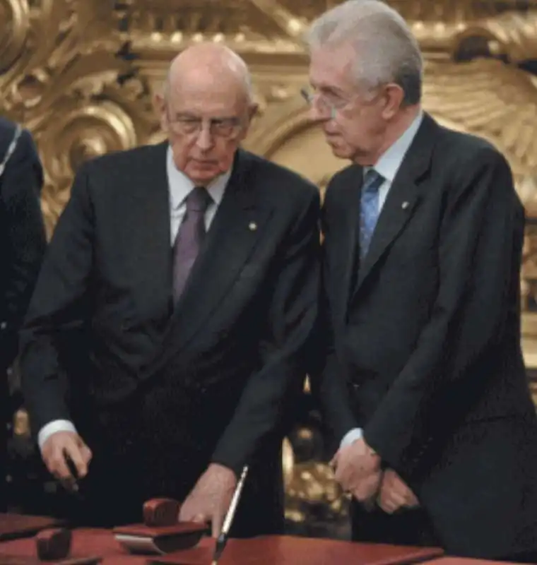 giorgio napolitano e mario monti