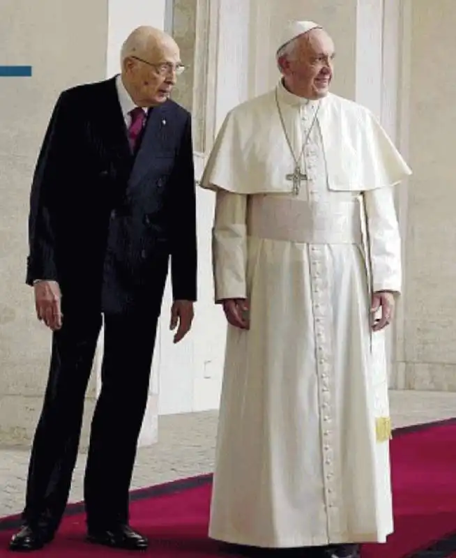 giorgio napolitano e papa francesco 