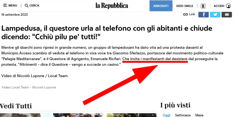 la repubblica, invitati dal desistere