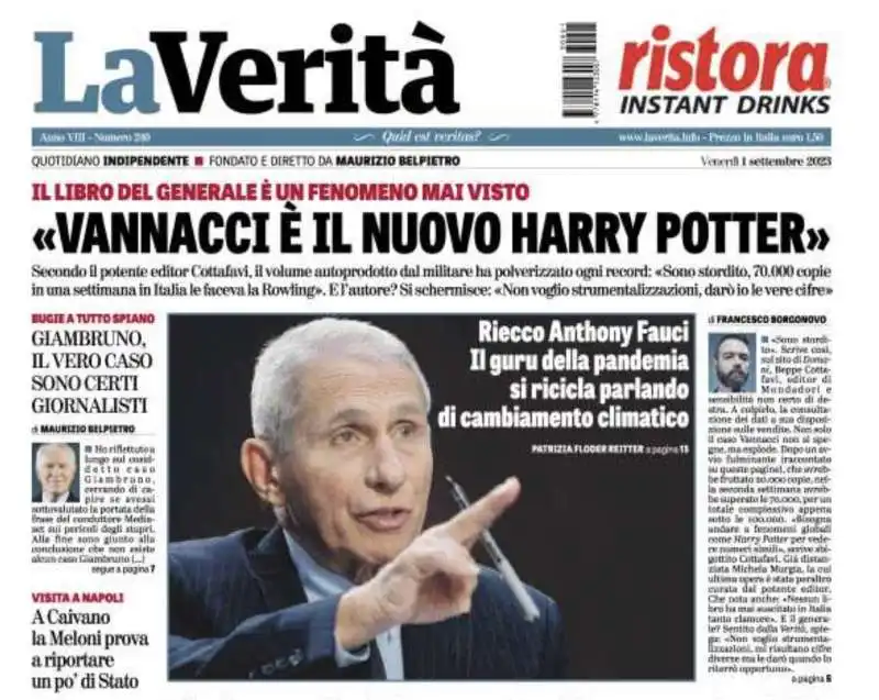 ROBERTO VANNACCI COME HARRY POTTER SECONDO LA VERITA