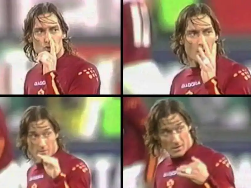 TOTTI ZITTISCE L AVVERSARIO DURANTE ROMA JUVE DEL 2004