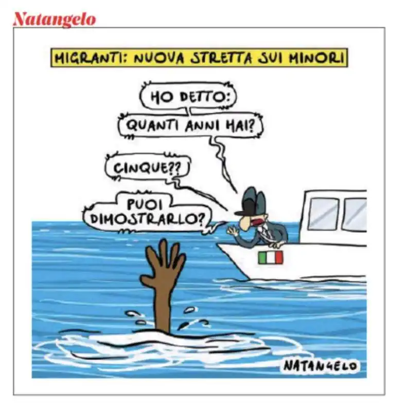 VIGNETTA DI NATANGELO SUI MIGRANTI MINORENNI