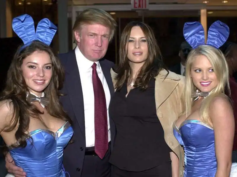 donald trump melania e conigliette playboy