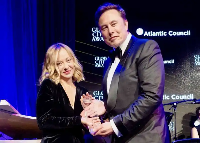 GIORGIA MELONI - ELON MUSK - ATLANTIC COUNCIL 