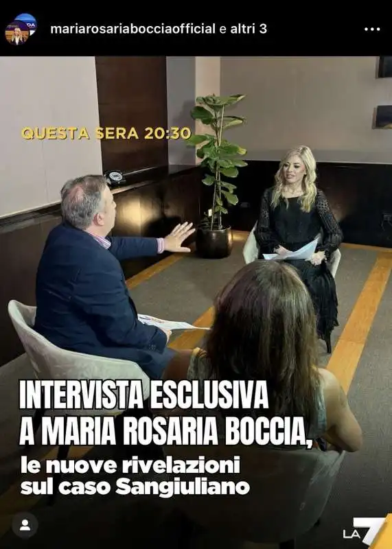 LA7 LANCIA L INTERVISTA A MARIA ROSARIA BOCCIA 