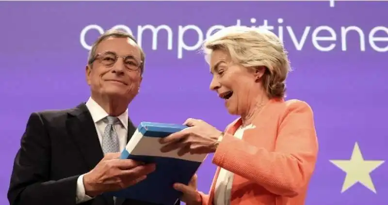 MARIO DRAGHI URSULA VON DER LEYEN - RAPPORTO COMPETITIVITA UE

