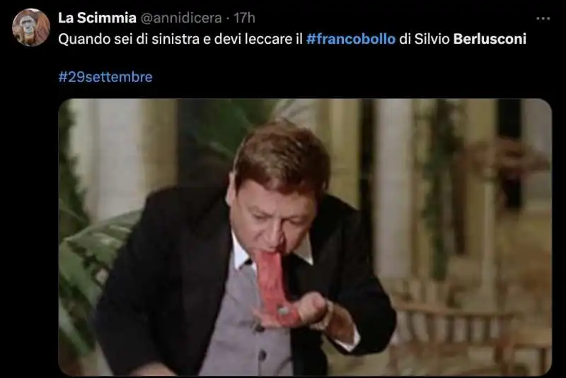 meme sul francobollo dediato a silvio berlusconi   4