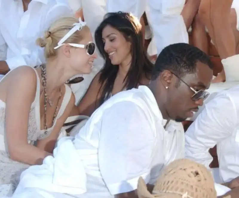 paris hilton, kim kardashian puff daddy white party