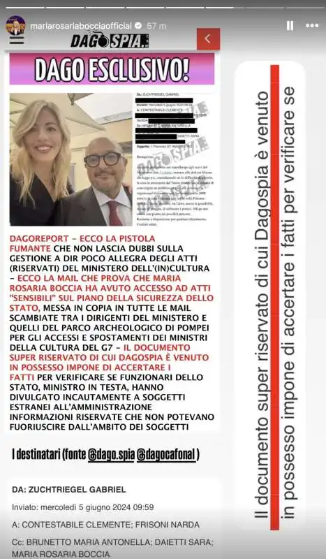 storia instagram di maria rosaria boccia