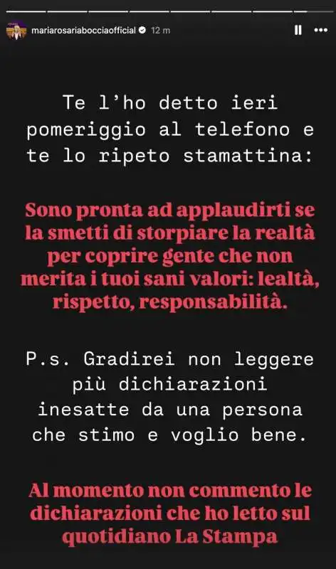 storia instagram di maria rosaria boccia 