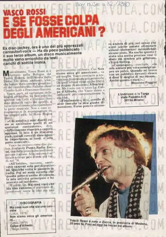 vasco rossi boy music 1980