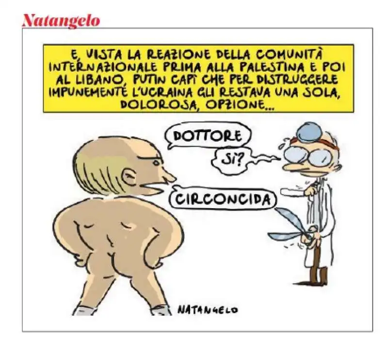 VLADIMIR PUTIN CIRCONCISIONE - VIGNETTA BY NATANGELO PER IL FATTO QUOTIDIANO