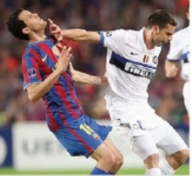 barcellona inter sceneggiata di busquets 