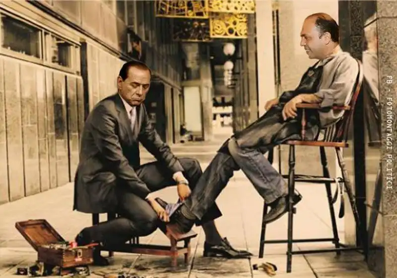 BERLUSCONI LUSTRA LE SCARPE AD ALFANO 