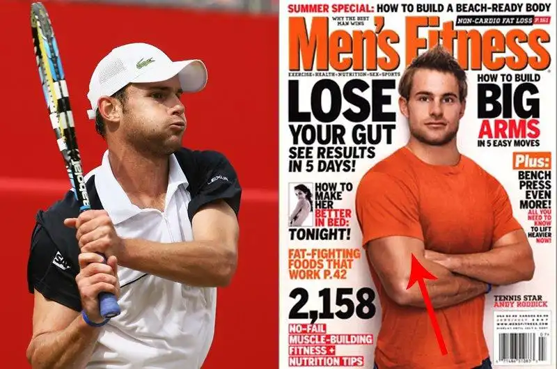 even roddick didnt recognize his new inch guns in the retouched photo 