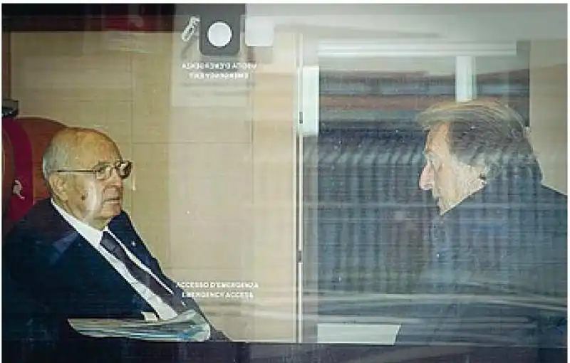 GIORGIO NAPOLITANO E LUCA MONTEZEMOLO SU UN TRENO ITALO jpeg