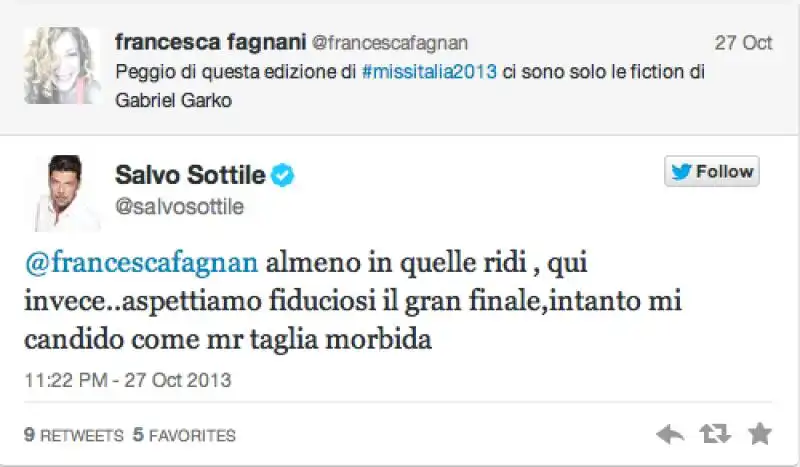 SALVO SOTTILE TWITTA CONTRO MISS ITALIA 