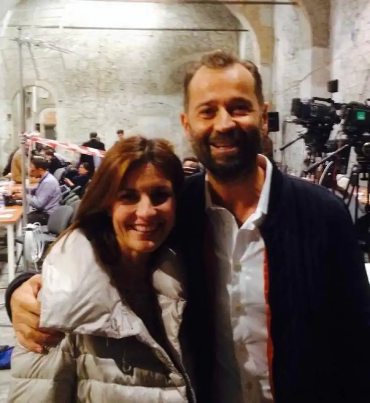 alessandra moretti con fabio volo alla leopolda