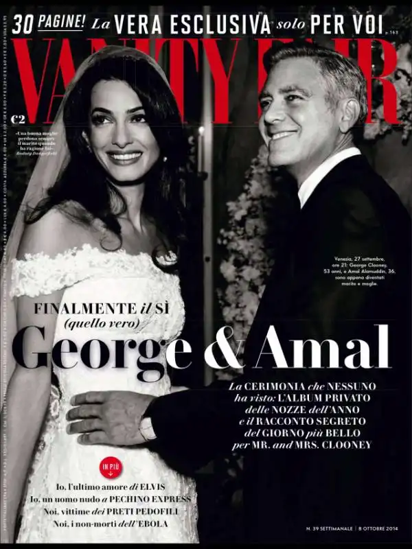 copertina vanity fair matrimonio clooney amal alamuddin