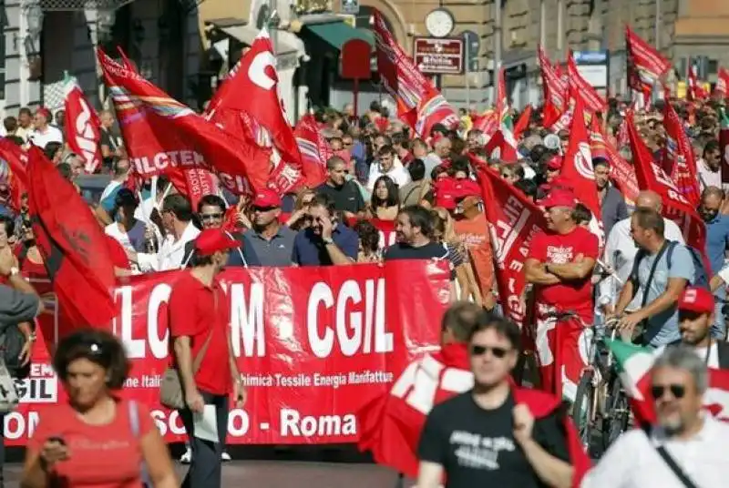 corteo cgil a roma