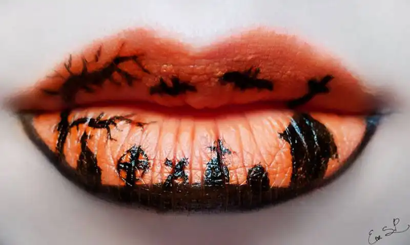 halloween makeup lips eva senin pernas 18