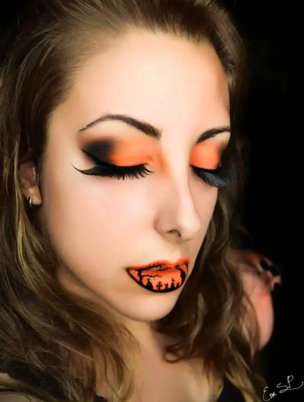 halloween makeup lips eva senin pernas 4