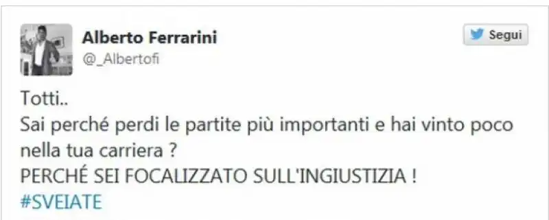 motivatore di bonucci tweet contro totti