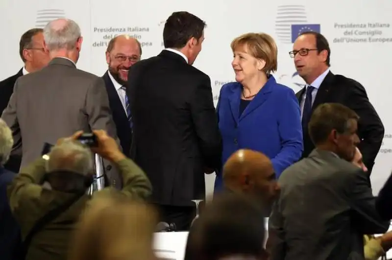 renzi schulz, hollande and merkel in milana