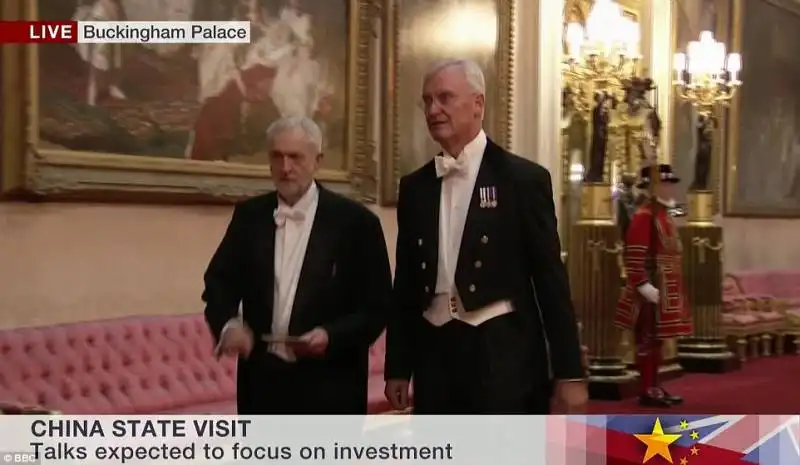 jeremy corbin a buckingham palace per la visita di xi jinping