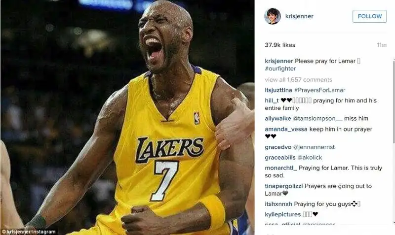 kris jenner pregate per lamar odom