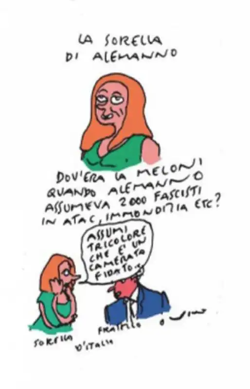 VIGNETTA VINCINO - MELONI E ALEMANNO