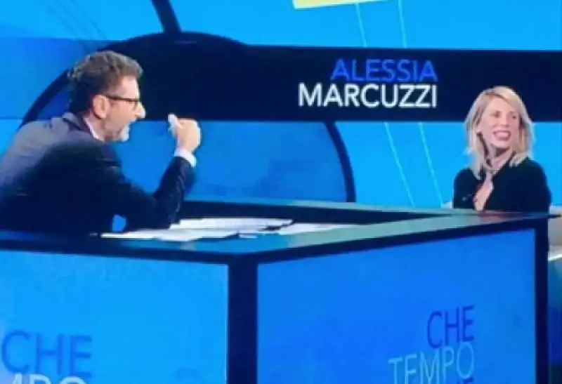 fabio fazio e alessia marcuzzi a che tempo che fa  