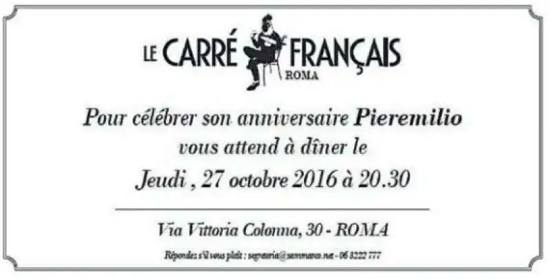 pieremilio sammarco invita a le carre francais