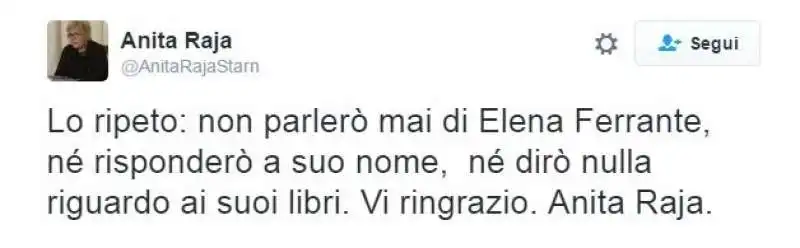 una falsa anita raja su twitter sul caso elena ferrante     