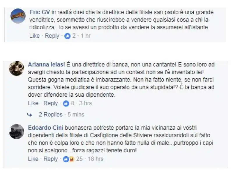 i commenti a difesa di katia ghirardi   