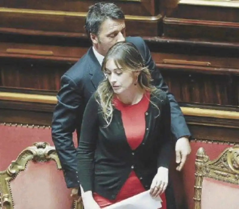 MATTEO RENZI E MARIA ELENA BOSCHI VICINI VICINI