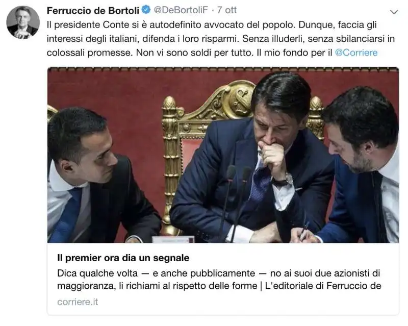 DE BORTOLI CONTRO CONTE