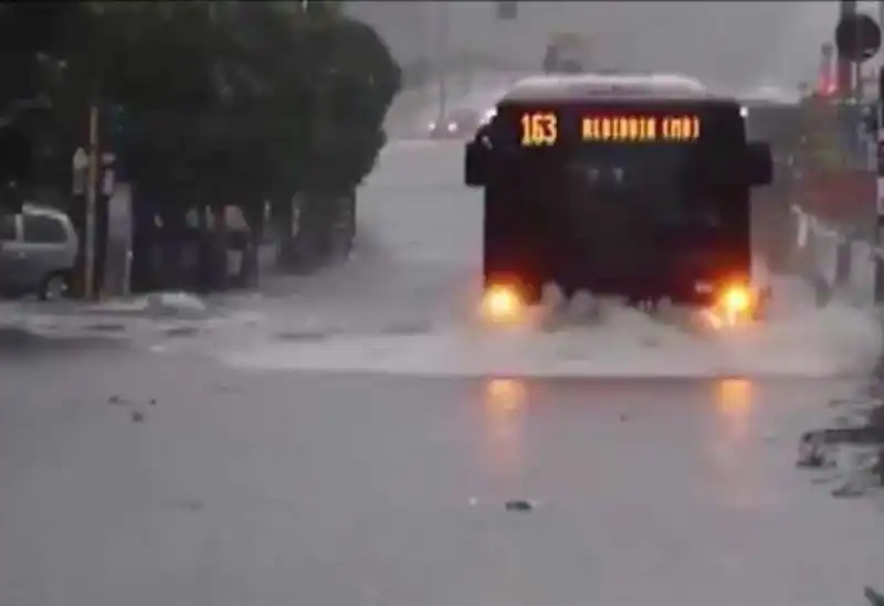 degrado a roma   autobus nell acqua