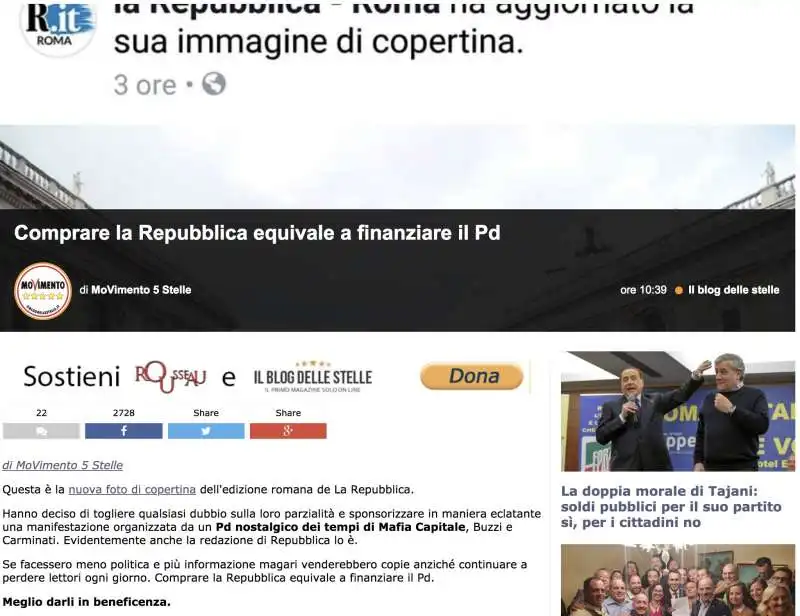 i grillini invitano a non comprare repubblica