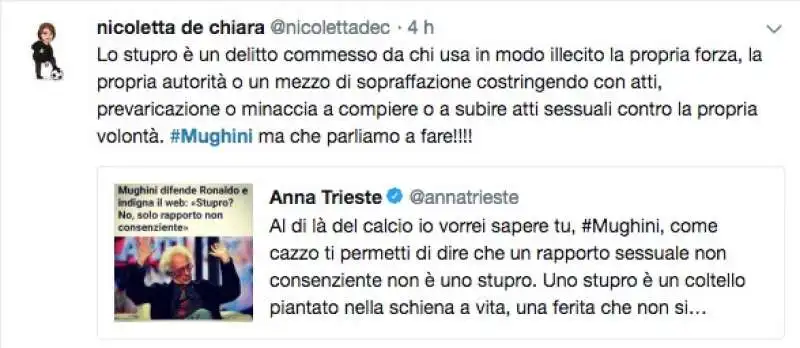 i tweet contro mughini per le parole su stupro e rapporto non consenziente  11