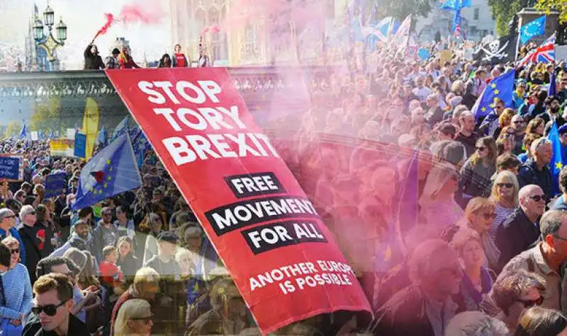 LONDRA - MANIFESTANTI CONTRARI ALLA BREXIT 