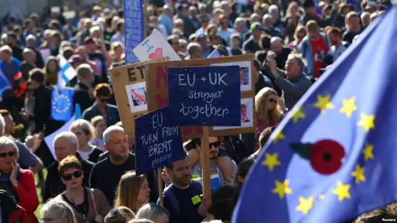 LONDRA - MANIFESTANTI CONTRARI ALLA BREXIT