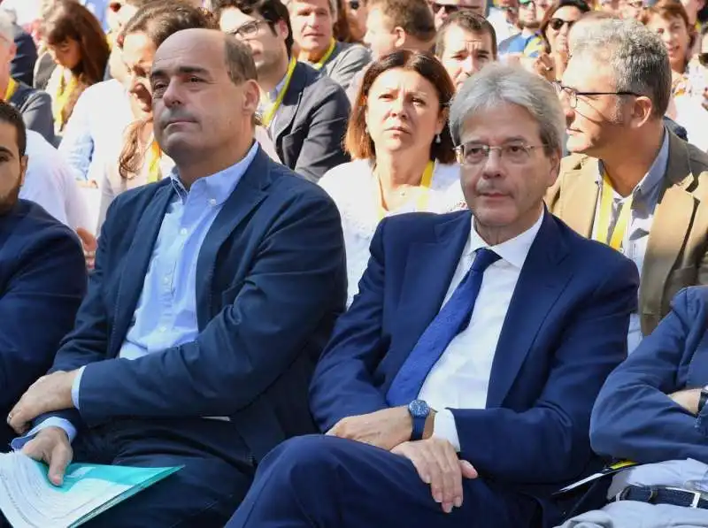 nicola zingaretti paolo gentiloni paola de michele massimiliano smeriglio