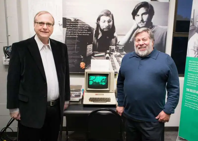 paul allen, cofondatore di microsoft, con steve wozniak, cofondatore di apple