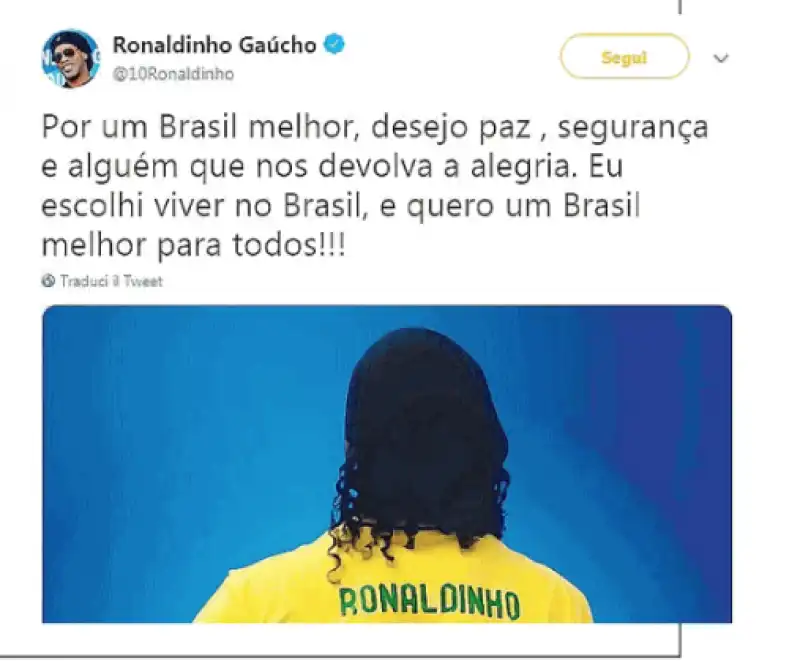 ronaldinho tweet