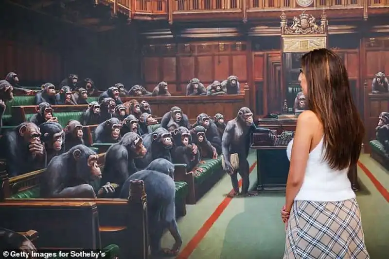 devolved parliament   banksy all'asta da sotheby's