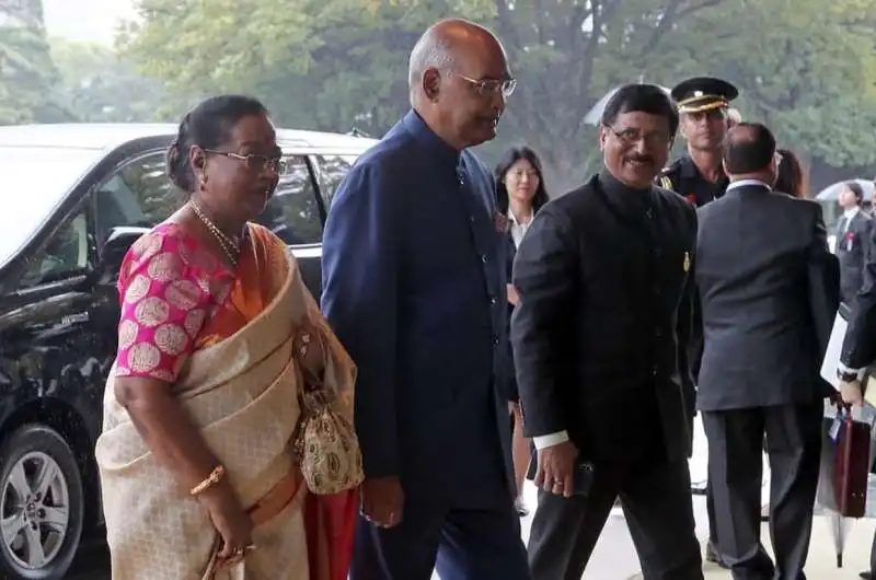 il presidente indiano ram nath kovind e la moglie