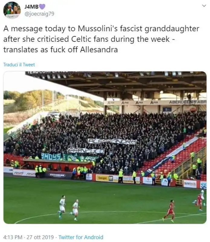 la risposta del celtic alla mussolini