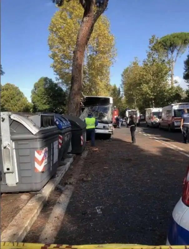 roma, autobus atac si schianta contro un albero 8