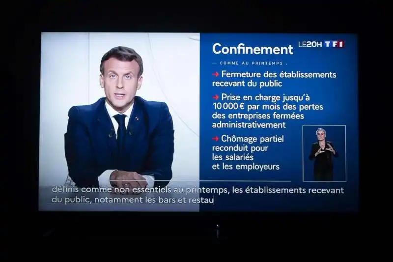 emmanuel macron  annuncia il secondo lockdown 1